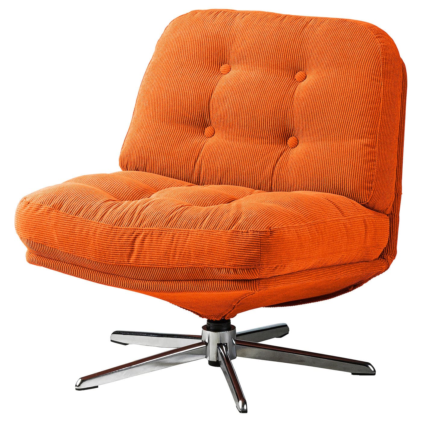 Mid-Century Modern Orange Corduroy Armchair