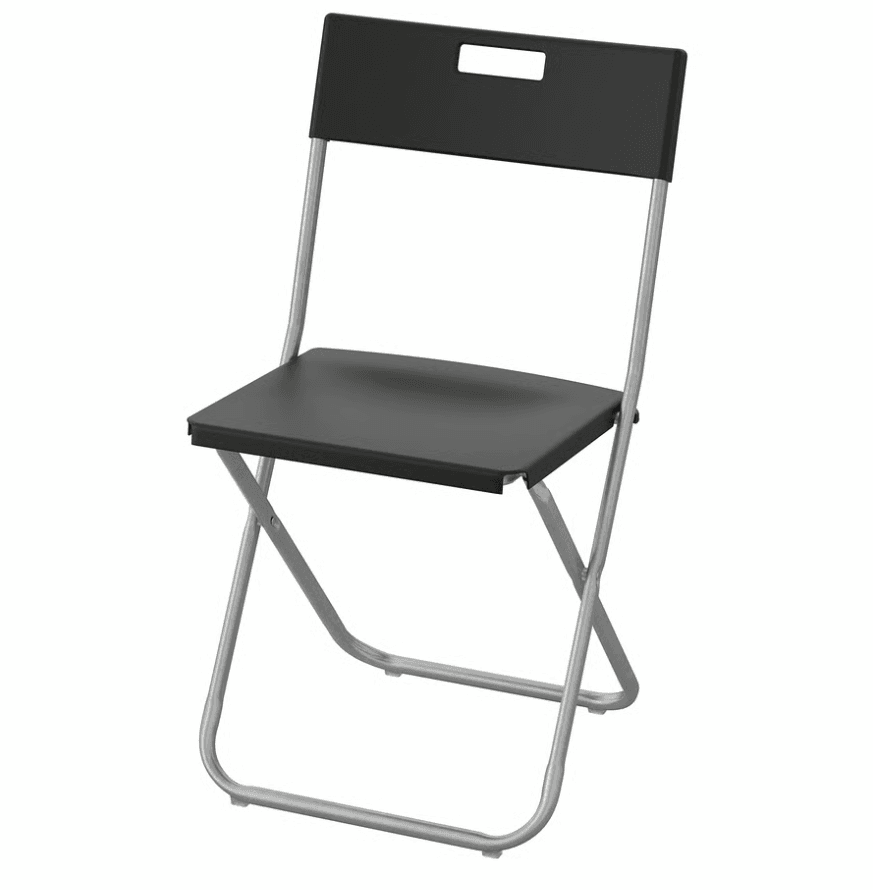 Modern Black Metal Folding Chair