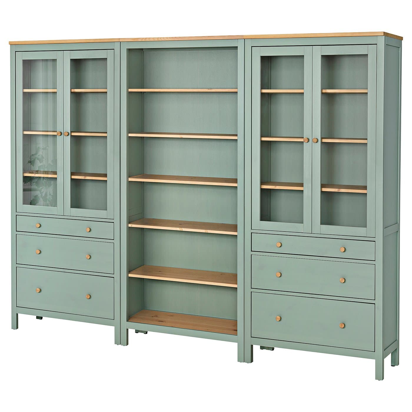 Sage Green Wooden Display Cabinet
