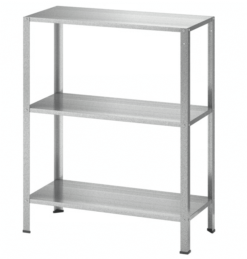 Industrial Galvanized Metal Shelving Unit