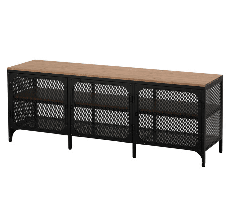 Industrial Metal Mesh Media Console