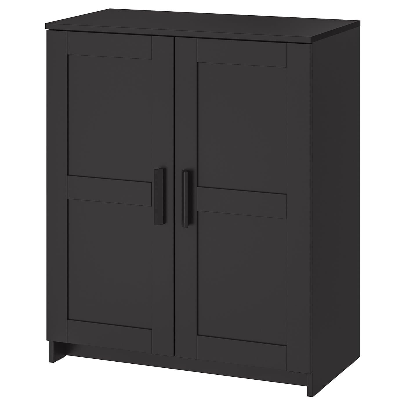 Modern Black Two-Door Storage Cabinet