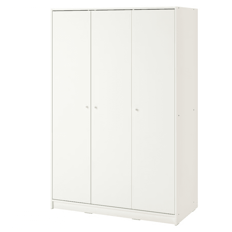 Minimalist Three-Door White Wardrobe