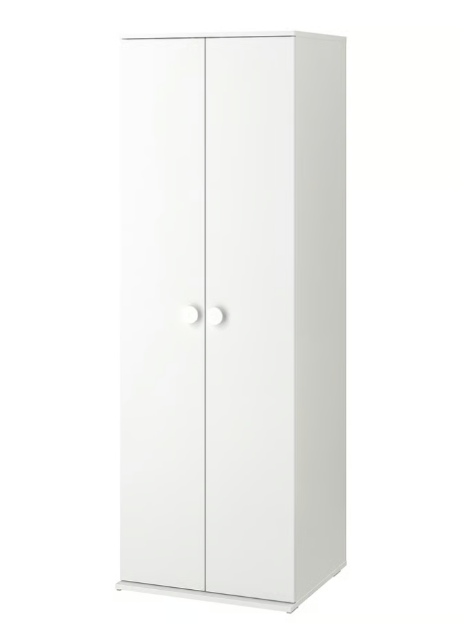 Minimalist White Two-Door Wardrobe